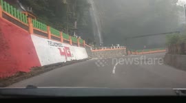 this is the condition of the area cool but foggy smoke in Indonesia