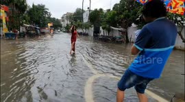 Activist holds fashion photoshoot during deadly Indian floods to protest 'civic apathy'