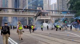 Protests bring chaos to streets of Hong Kong's Wan Chai