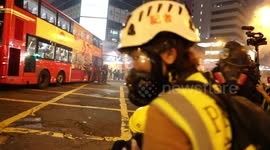 Riot police in Hong Kong fire tear gas in latest clashes with anti-government protesters