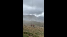 Rescate vaca helicóptero