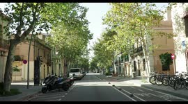 pov shot around the streets of poblenou, barcelona