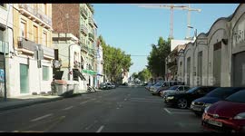 pov shot around the streets of poblenou, barcelona