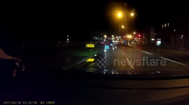 Car turned on Side on Haven Bridge Great Yarmouth