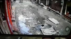 Toddler saved from drowning in eight-foot-deep pothole in Indian street