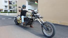 Indian man claims to own the world's largest motorbike measuring at 13ft