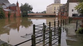 Tidal surge in Boston, Lincolnshire, UK