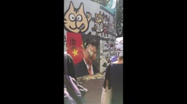 Hong Kong protesters egg Xi Jinping portrait