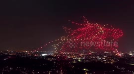 Thousand illuminated drones create stunning imagery marking China's 70th anniversary