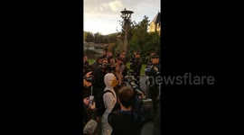 Local residents and environmental activists rally in French city of Rouen after chemical plant fire