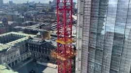 Footage shows man scaling crane neighbouring the Shard