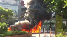 Mopeds set on fire in midst of Hong Kong clashes