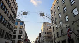 Christmas Street Lights Already Up In Bond Street In Central London.