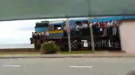 Crowded Train in Colombo Sri Lanka