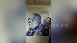 Self-taught Chinese artist spends hours drawing incredibly detailed portraits
