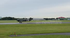 WW2 plane departs Manchester airport for Battle of Britain memorial fight