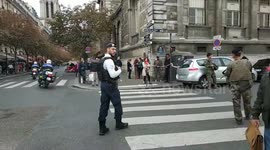 Police entering paris attack scene