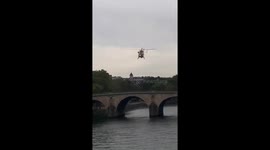 Paris knife attack: Air ambulance seen above Pont Marie