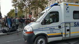 Ambulance arrives at Paris knife attack scene