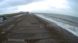 Hurricane Lorenzo hits Irish Sea