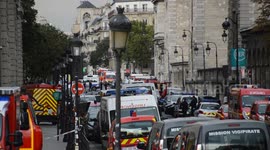 Emergency services at the scene of Paris knife attack that left four officers dead