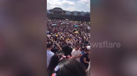 Tourists visit one of the world's largest film studios during Golden Week in China