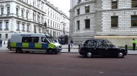 Enhanced police presence outside Treasury after fake blood spray attack by Extinction Rebellion