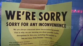 Extinction Rebellion Protest Signs Says Sorry In Advance Of Protest
