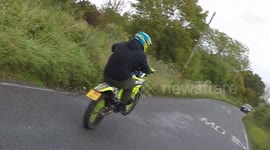 Motorcyclist who does wheelie gets busted by police