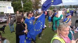 Protesters demonstrate at David Cameron book signing in Cheltenham