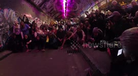 Tide of zombie cosplayers including Mr Blobby descend on London for annual march