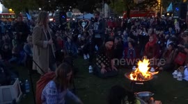 Climate change activist Savannah Lovelock speaks at Extinction Rebellion launch event