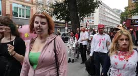 One Of The Zombies From World Zombie Day  Pranks The Onlookers watching The Zombies Walk Through Central London