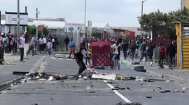 Protesters clash with police over demolition of shacks in Cape Town