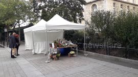 Memorial in hommage to victims of knife violence in Paris