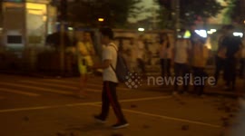 Violence with bamboo sticks