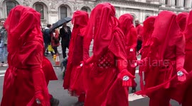 The Red Brigade in Whitehall during Extinction Rebellion climate change protests in central London