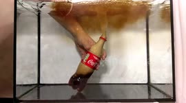 Reaction of Coca-Cola with Mentos Underwater