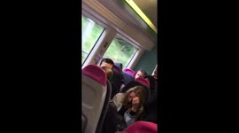 'The courts will deal with you!' Heated argument between commuters on train in southeast England