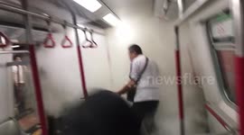 Hong Kong : Pro Democracy Activists Clash With Government Supporters In Subway Battle