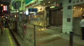 Vandalized streets of Causeway Bay