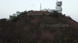 A view by drone of Tate's Cairn and Kowloon in Hong Kong