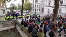 Police clearing Whitehall of Extinction Rebellion Protesters