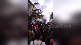 Citizens of Colombia protesting against former President Alvaro Uribe