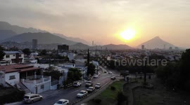 Small clip of sunset in colony contry, Guadalupe Nuevo León.  Sunken Park Contry La Silla