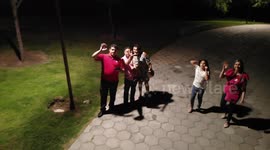 Beautiful night in San Pedro Garcia Garcia Nuevo Leon. Rufino Tamayo Park 360 panoramic Luna in Monterrey
