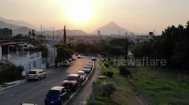 Sunset in Colonia Contry, Guadalupe Nuevo León.  Sunken Park Contry La Silla