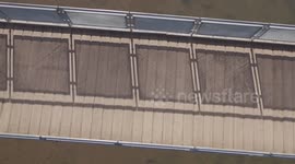 Drone footage wedding bridge