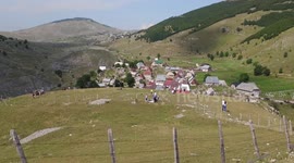 drone footage mount old village in Bosnia and Herzegovina