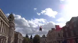 Boris Johnson mini blimp spotted over Whitehall as Extinction Rebellion protesters continue climate action in London